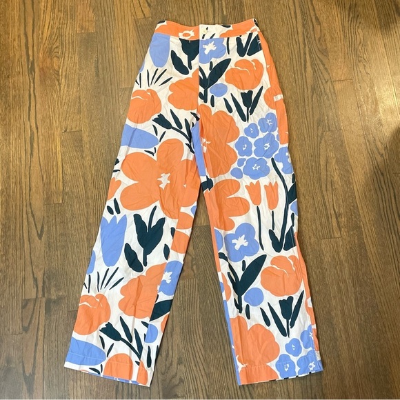 Marimekko x Uniqlo Floral Print Pants High Rise Wide Leg - Picture 3 of 10